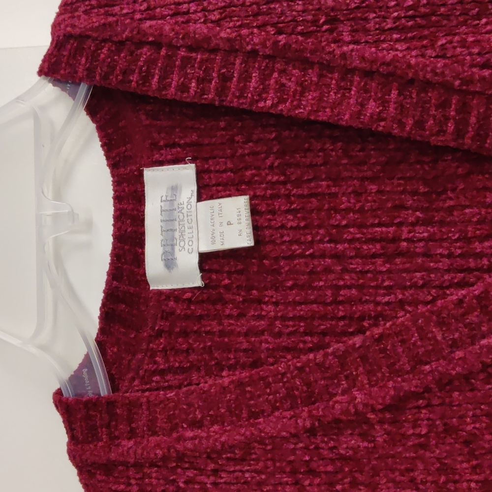 Red velour knit soft vest size p